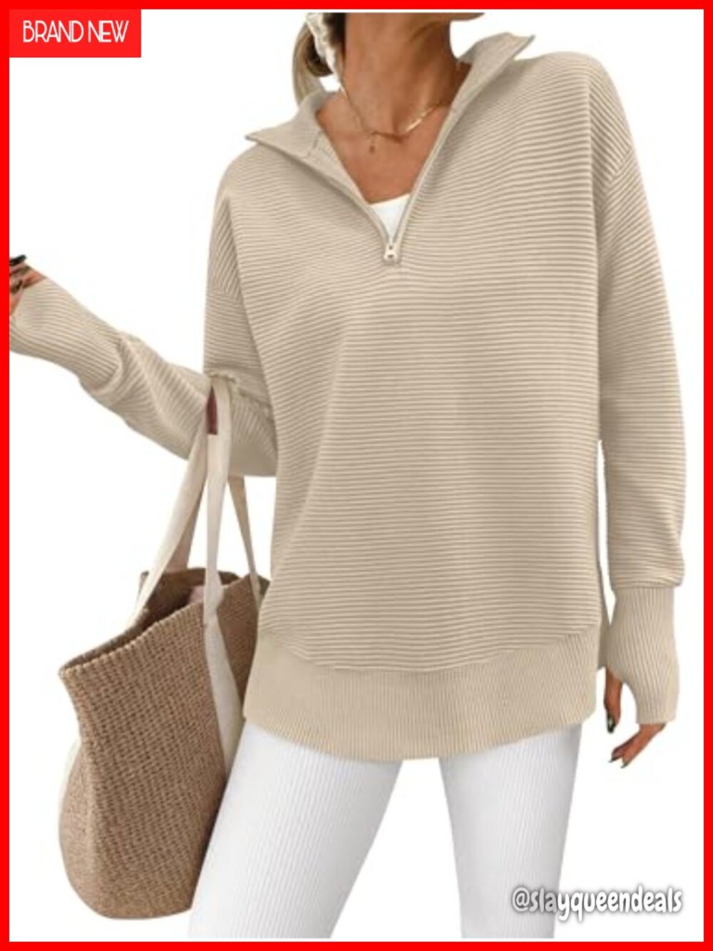 Long Sleeve Quarter Zip Pullover Sweater